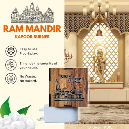 3 IN 1 Ayodhya Ram Mandir Electric Kapoor Burner & Night lamp