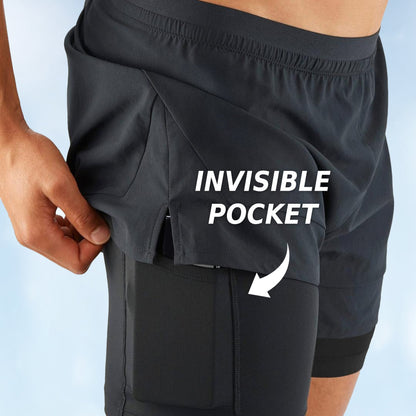 UrbanFlex™ - 2-in-1 Double Layer Shorts With Inner Pocket 🏃‍♂️ (Buy 1 Get 1 Free🔥)